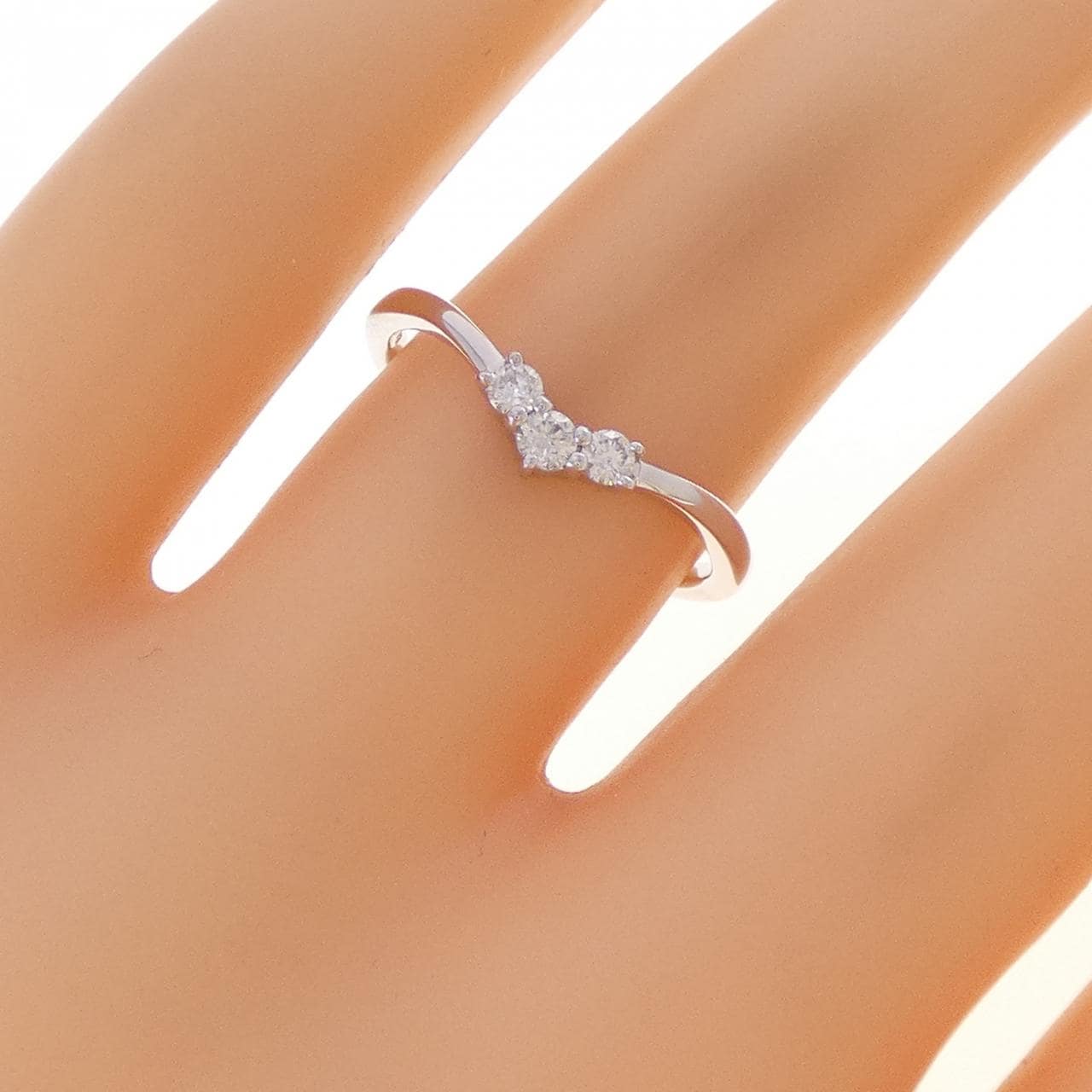 K18WG ダイヤモンド リング 0.13CT