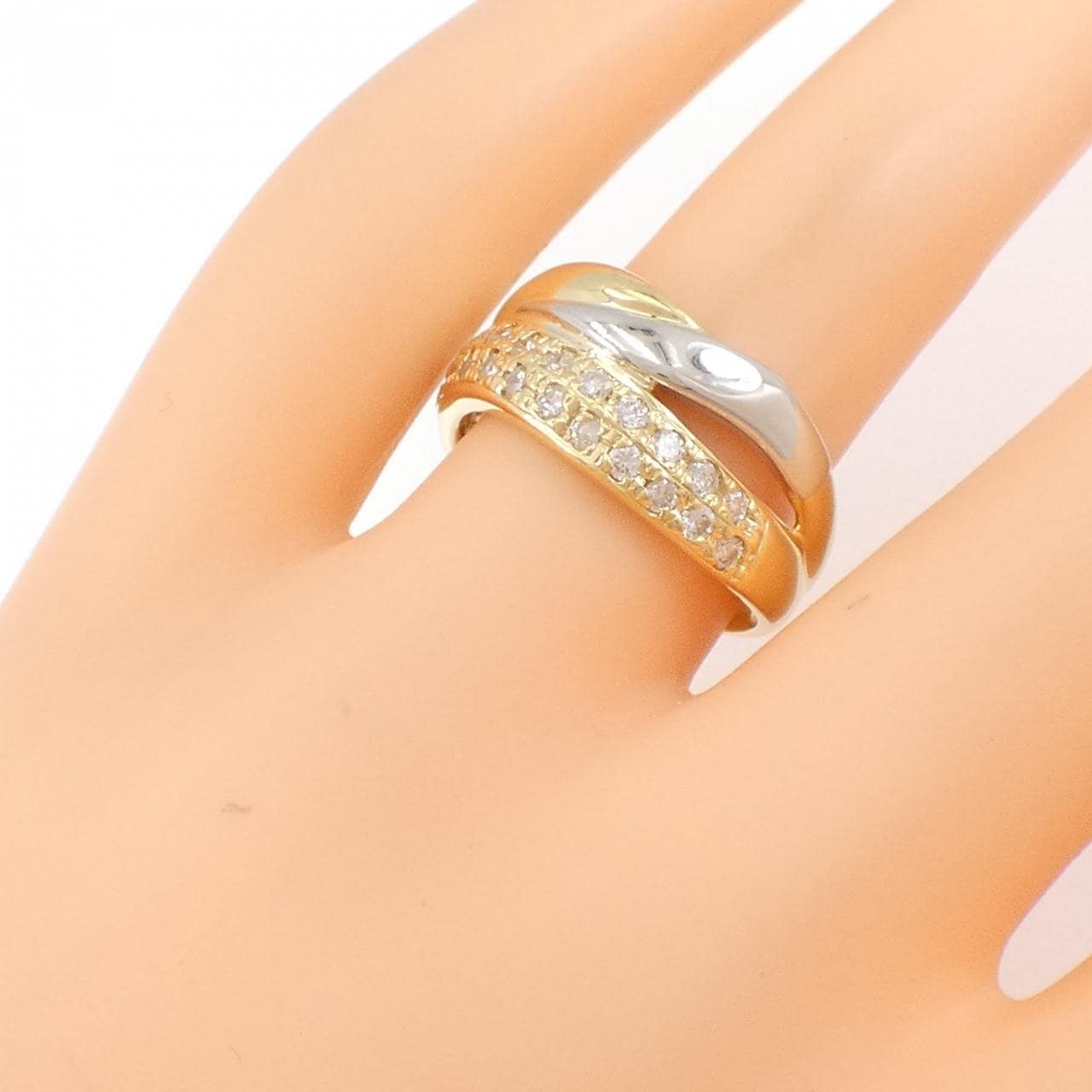 K18YG/PT ダイヤモンド リング 0.52CT