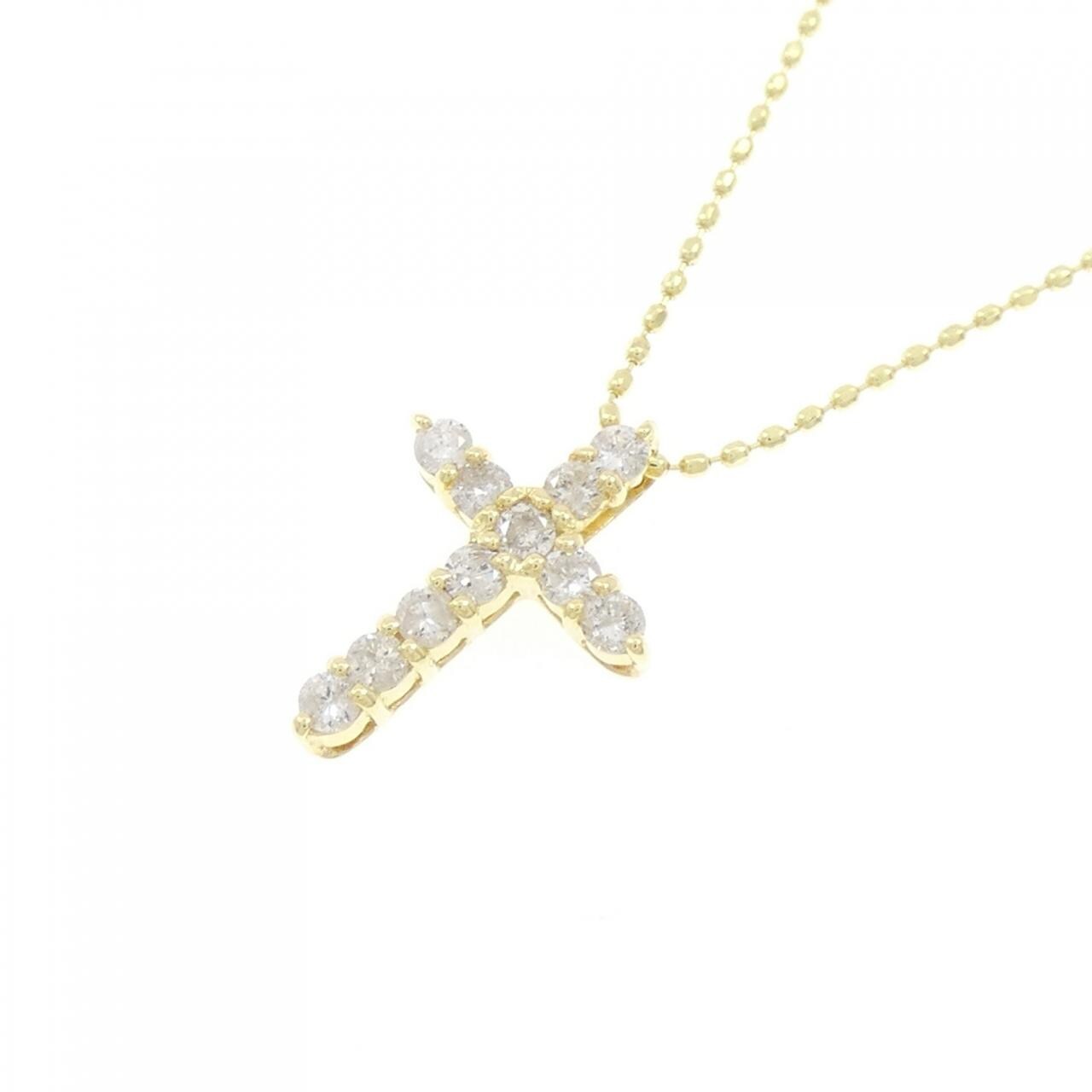 K18YG クロス ダイヤモンド ネックレス 0.30CT