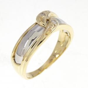 K18YG/PT ダイヤモンド リング 0.02CT
