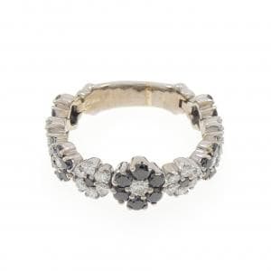 K18WG フラワー ダイヤモンド リング 1.15CT