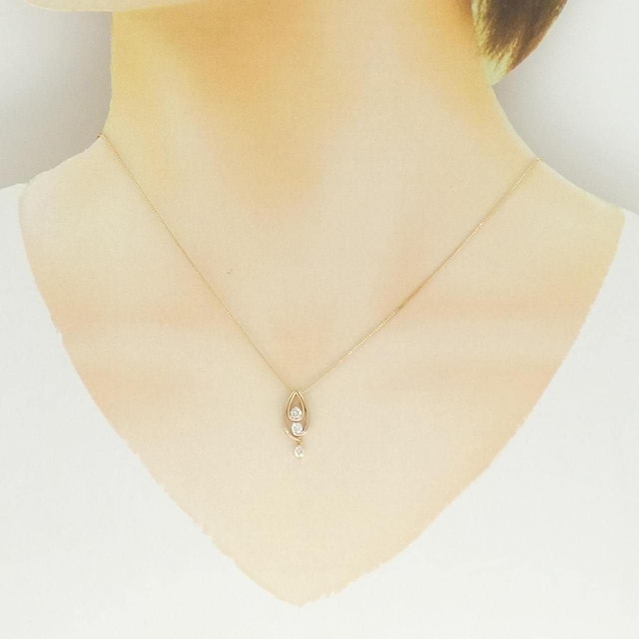 K18PG 2WAY ダイヤモンド ネックレス 0.30CT