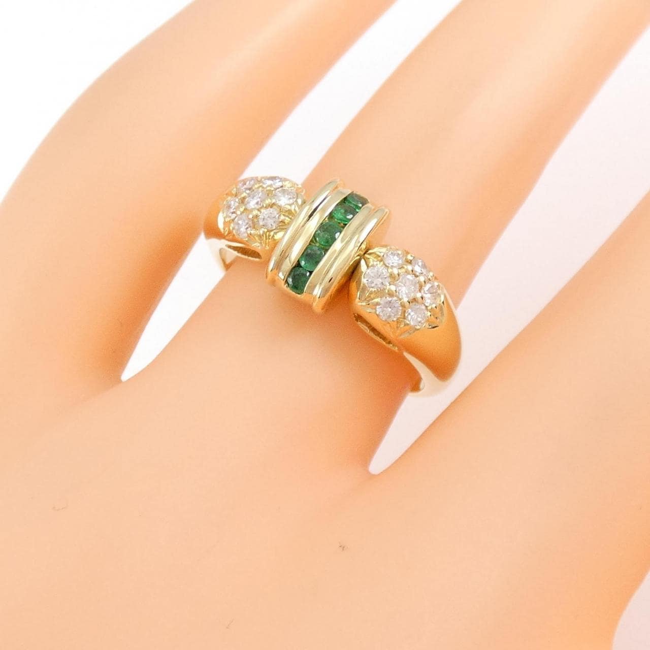 750YG 2WAY emerald ring