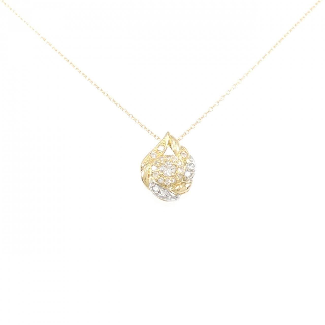 K18YG/PT ダイヤモンド ネックレス 0.30CT