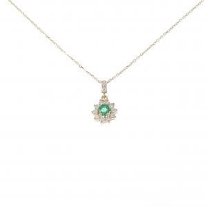 18KTYG/K18YG エメラルド ネックレス 0.22CT