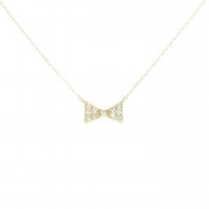K18YG リボン ダイヤモンド ネックレス 0.10CT