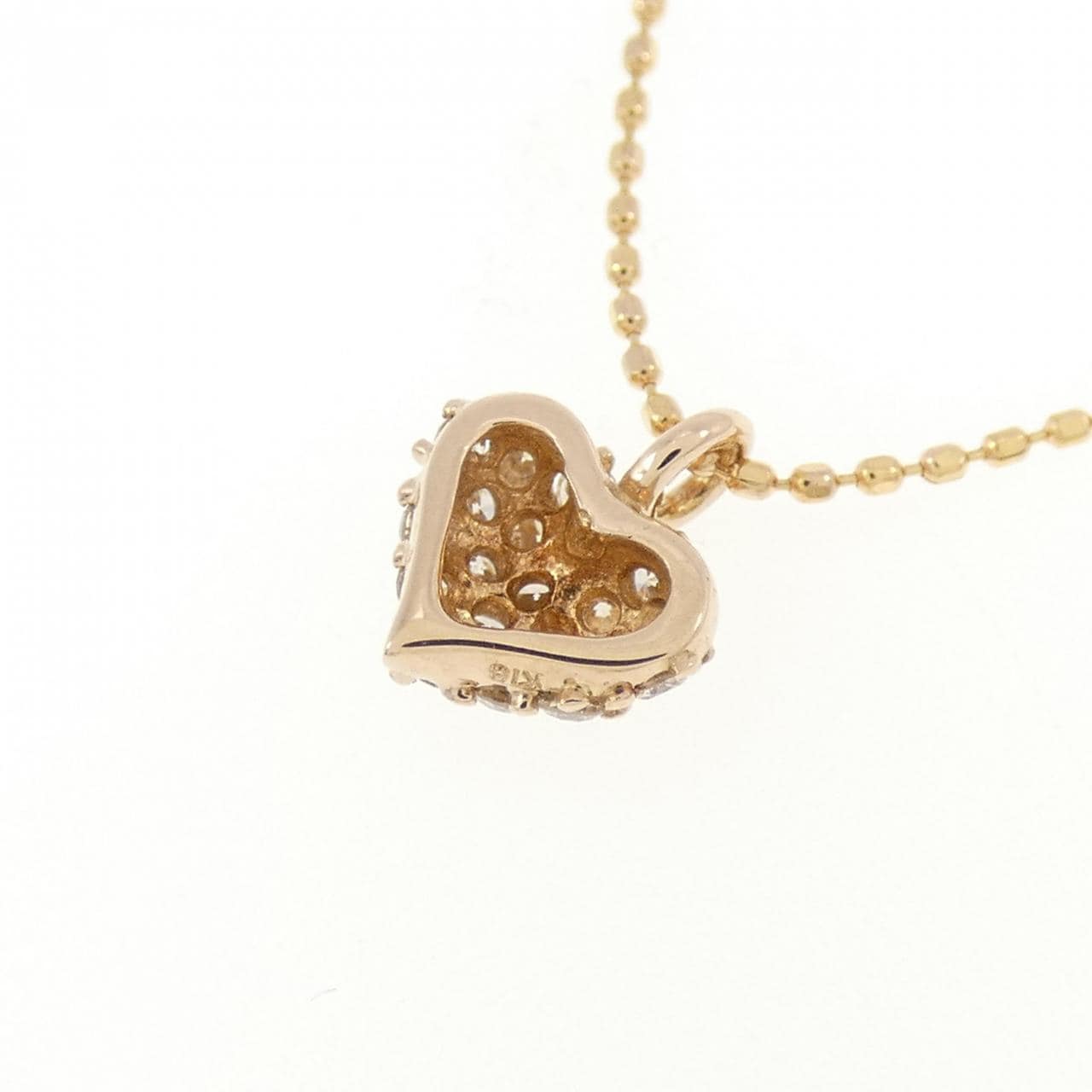 K18PG ハート ダイヤモンド ネックレス 0.19CT