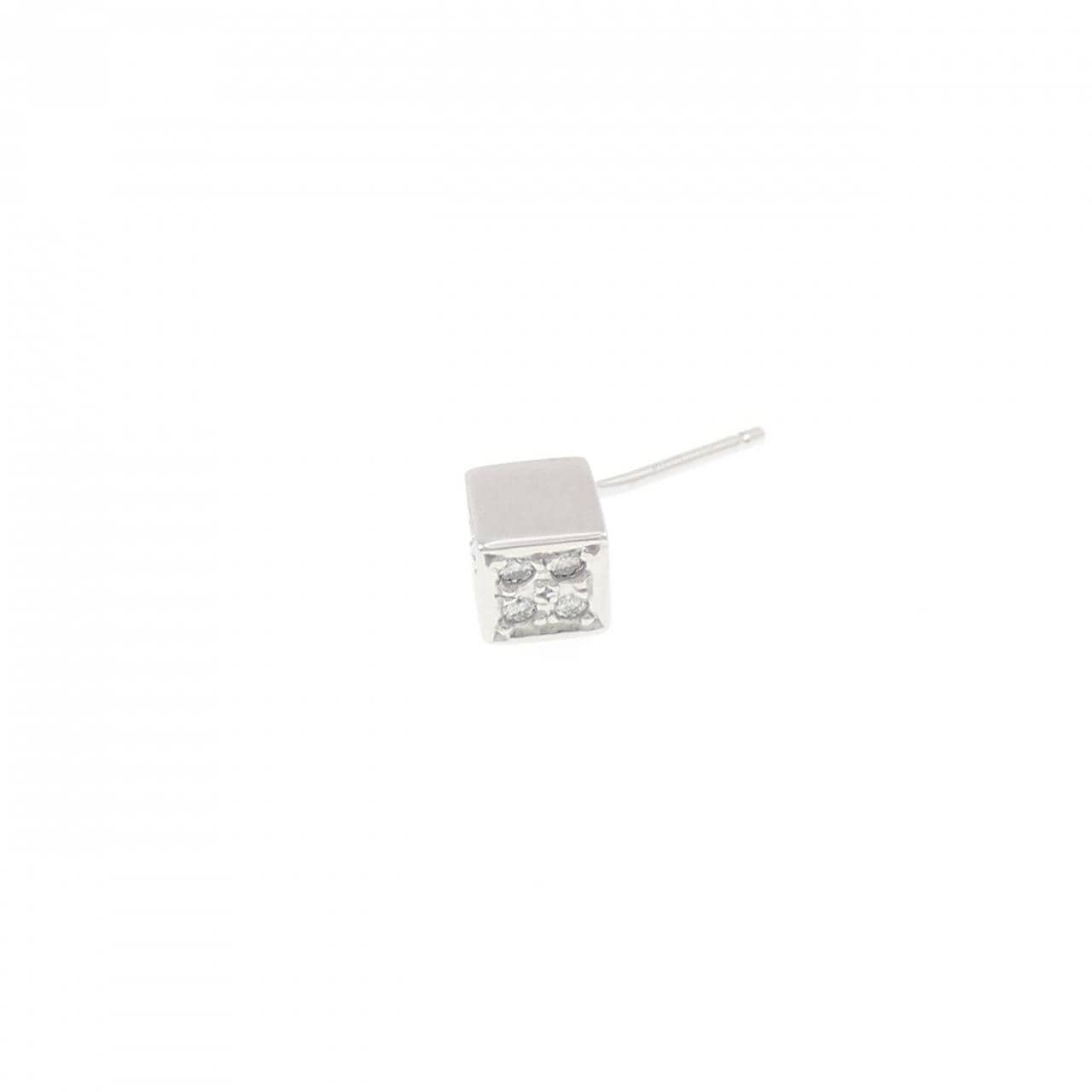 K14WG ダイヤモンド ピアス 0.05CT 片耳