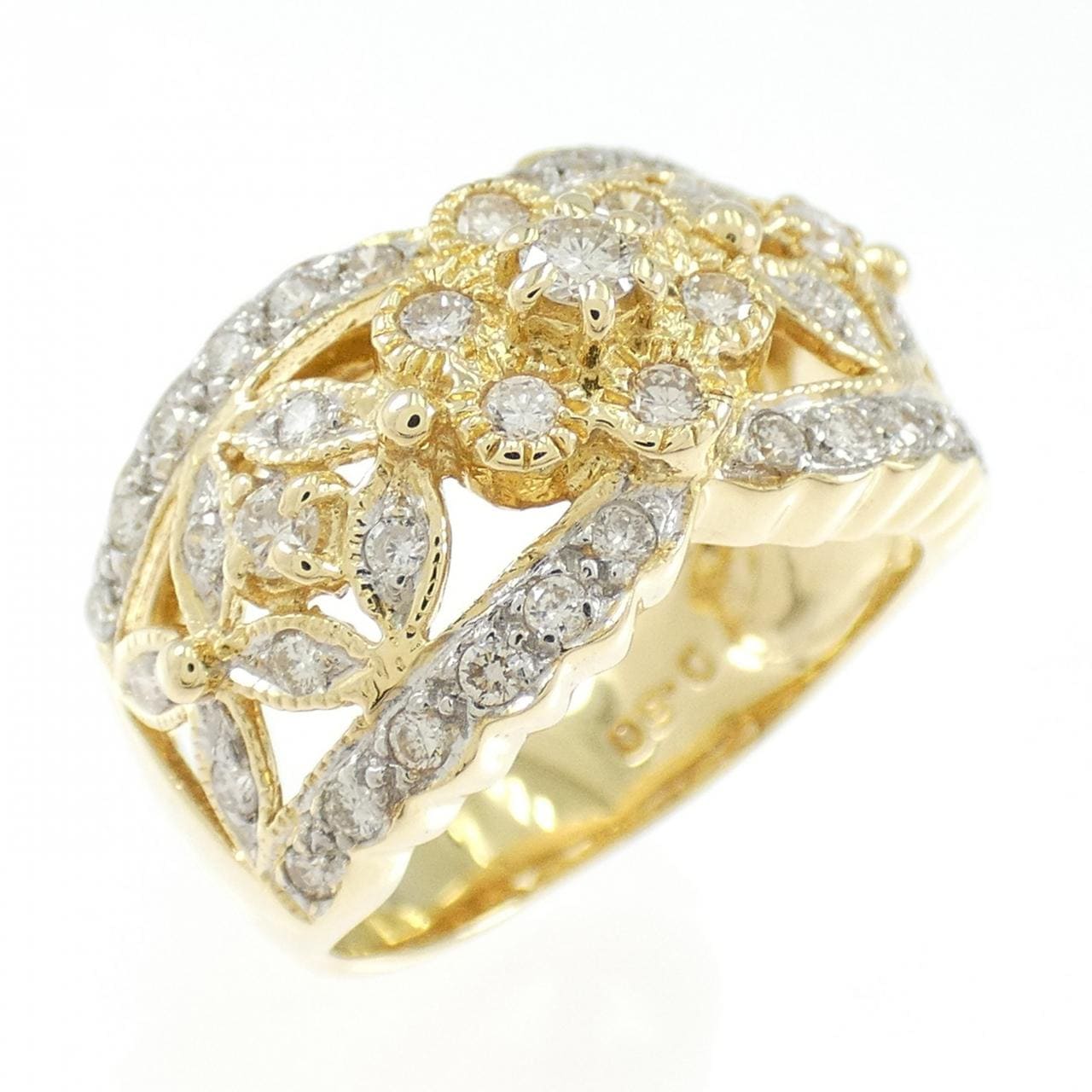 K18YG/K18WG花朵鑽石戒指0.50CT
