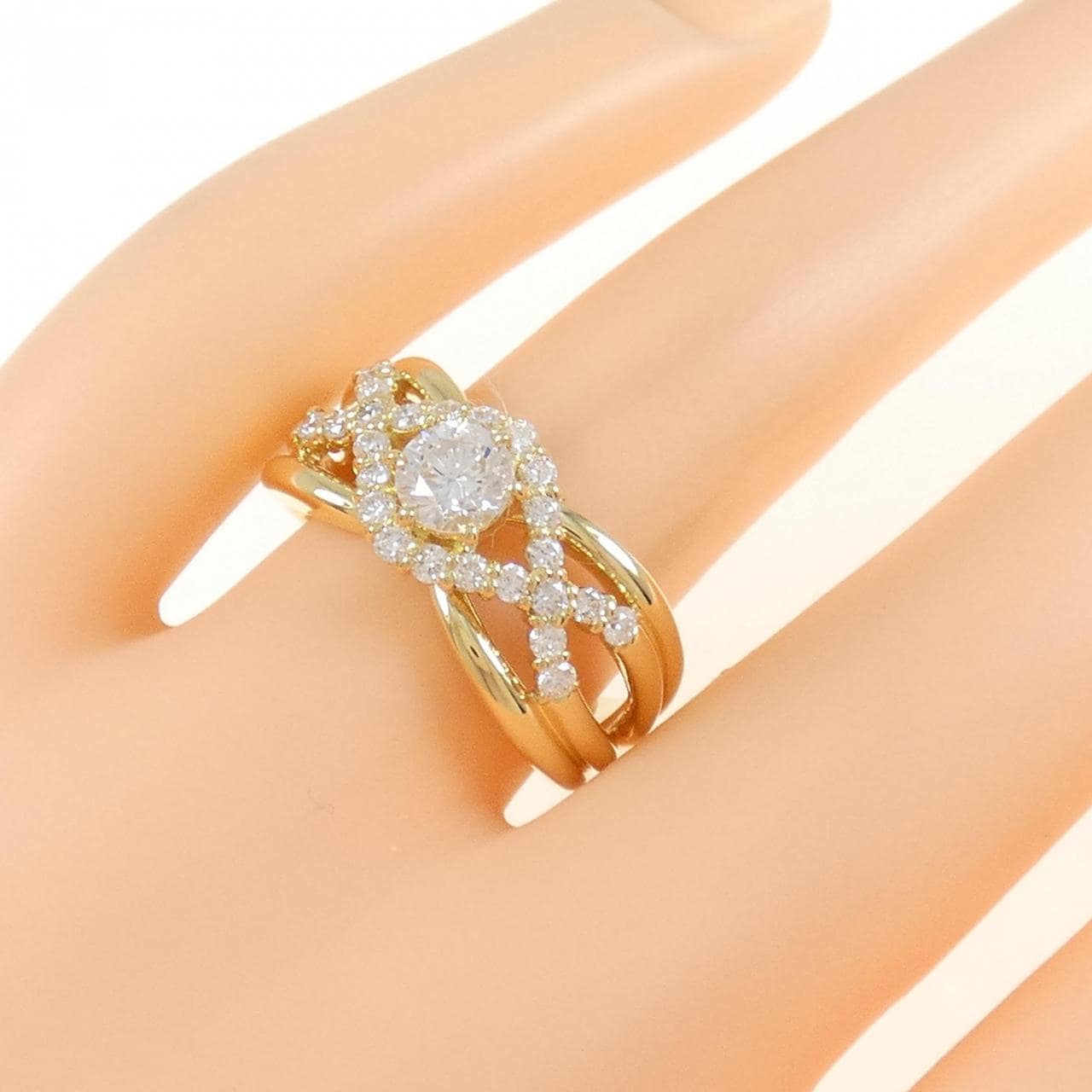 K18YG ダイヤモンド リング 0.524CT I SI1 VG