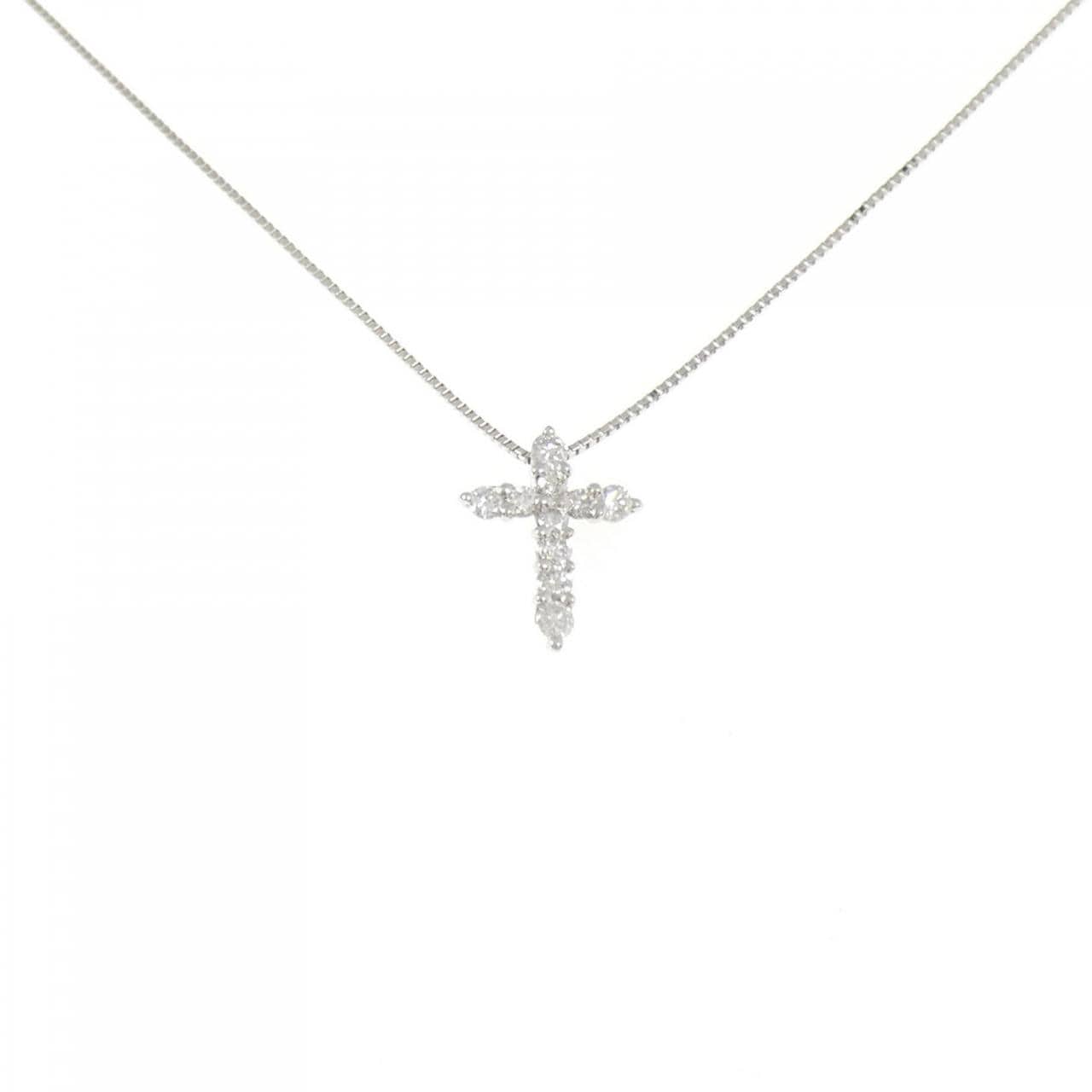 PT900/PT850 クロス ダイヤモンド ネックレス 0.30CT