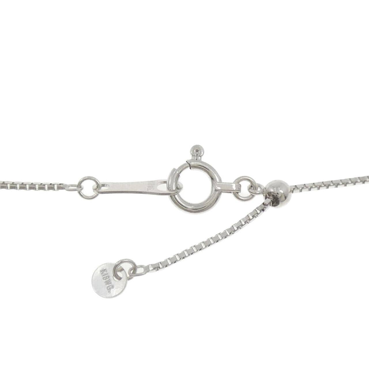 K18WG クローバー×キー ダイヤモンド ネックレス 0.06CT