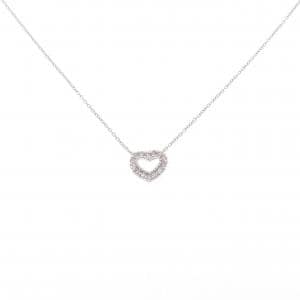 K18WG ハート ピンクダイヤモンド ネックレス 0.14CT