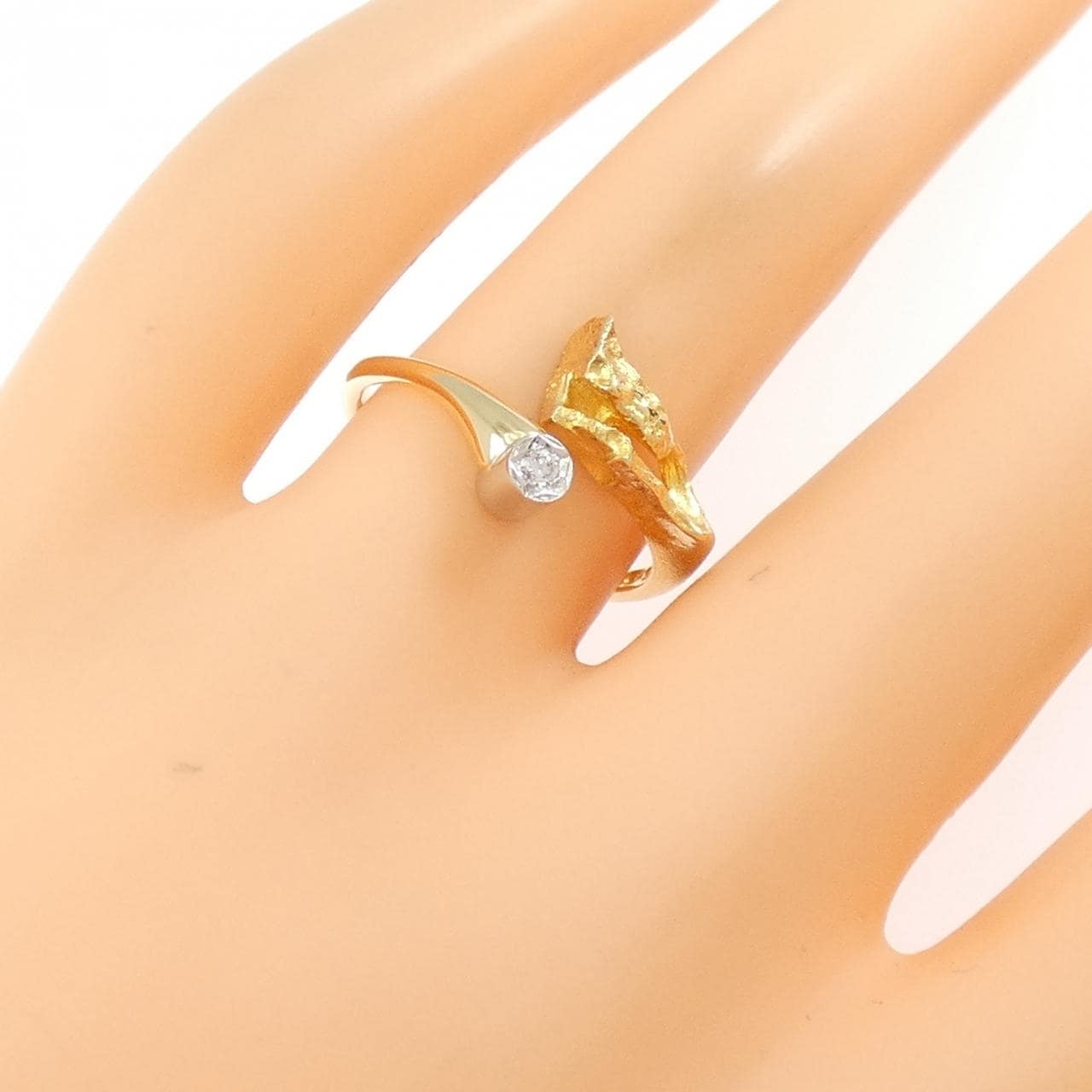 750YG/PT900 ダイヤモンド リング 0.02CT