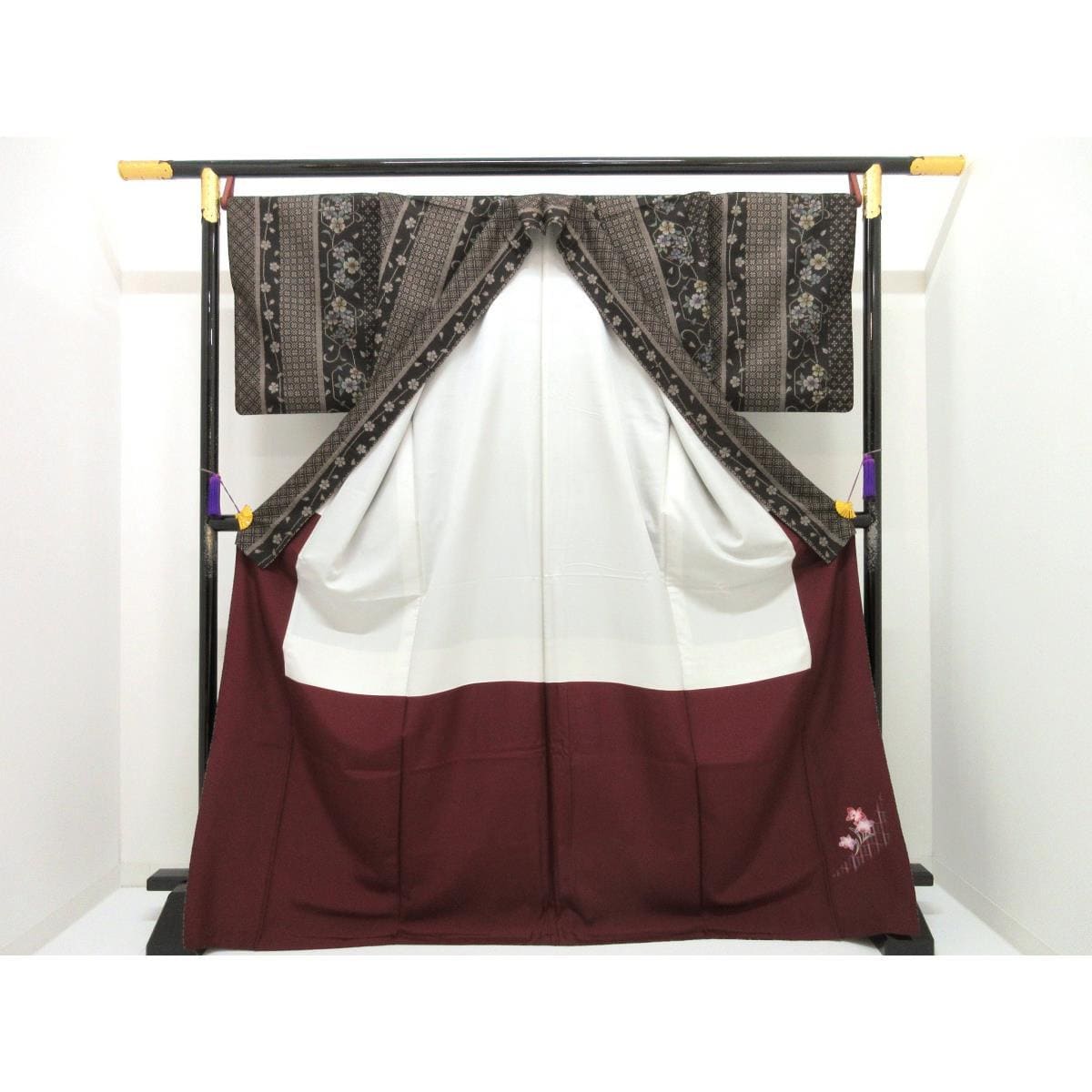 紬　九マルキ　証紙付　身幅２Ｌ寸【本場奄美大島紬】