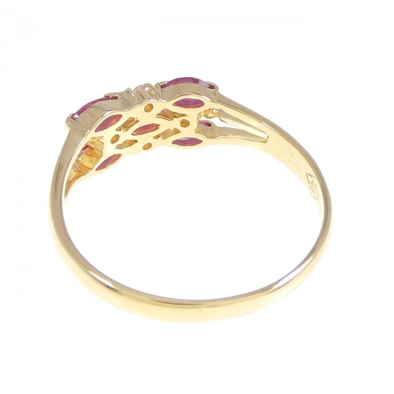 K18YG ルビー リング 0.33CT