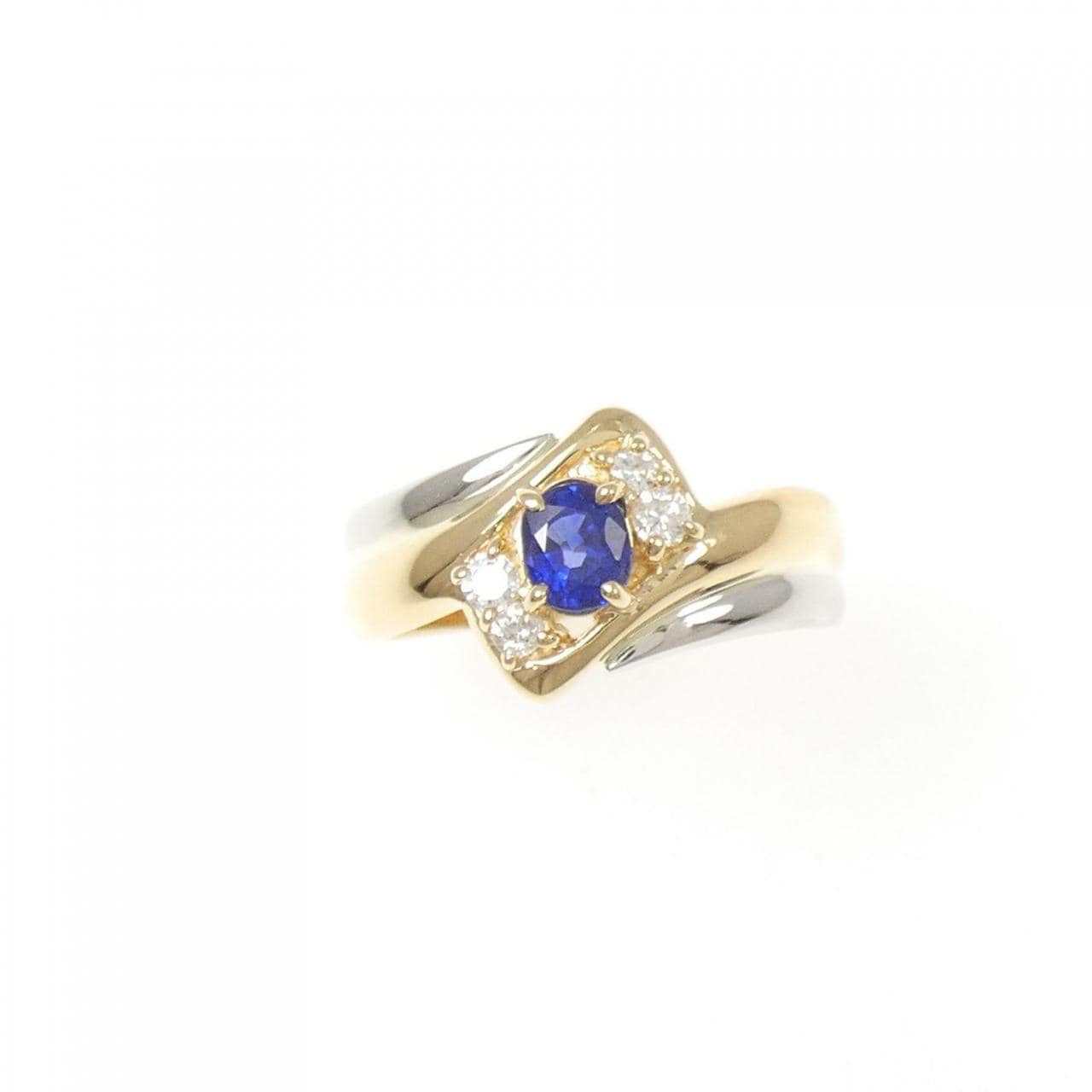 K18YG/PT900 サファイヤ リング 0.36CT