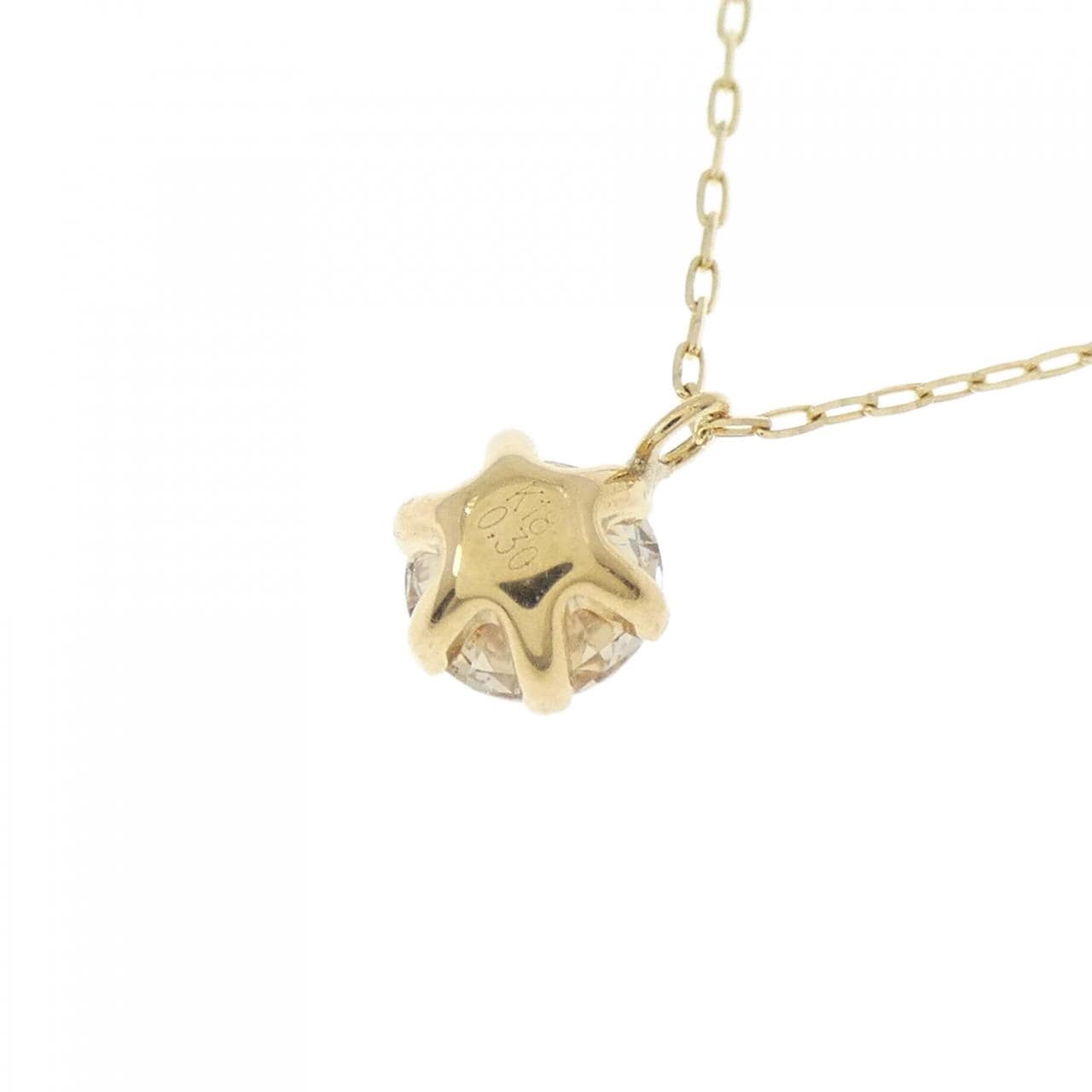 [BRAND NEW] K18YG Solitaire Diamond Necklace 0.30CT