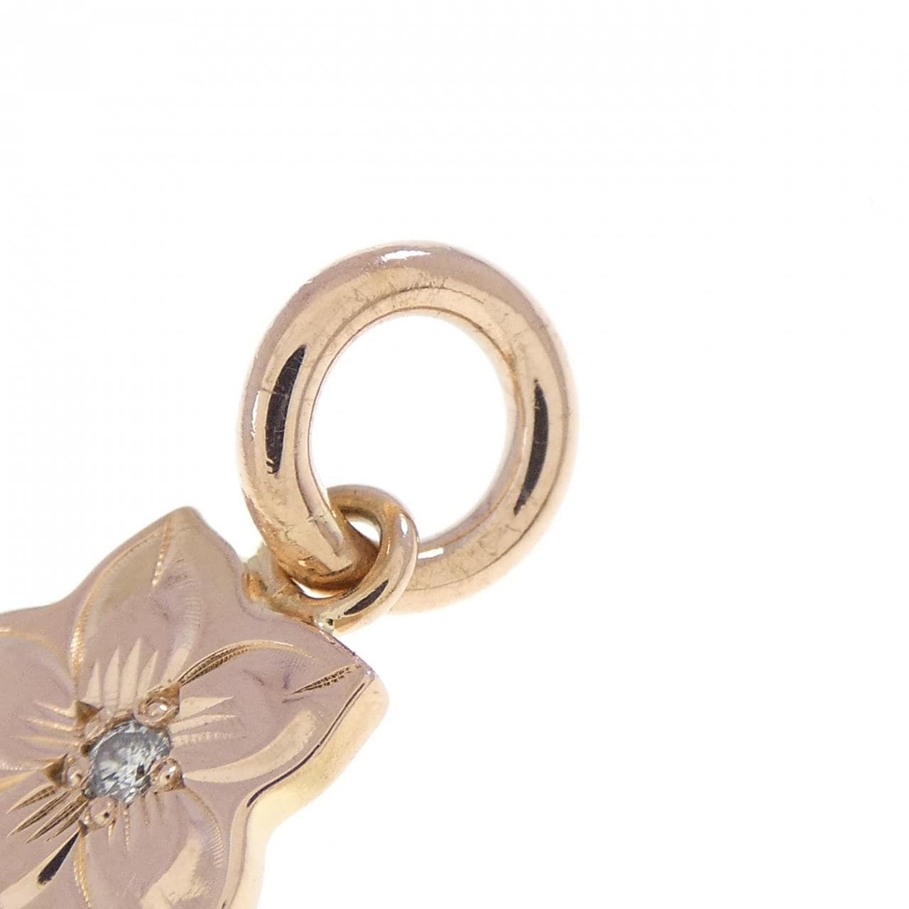 14KPG フラワー ダイヤモンド ペンダント