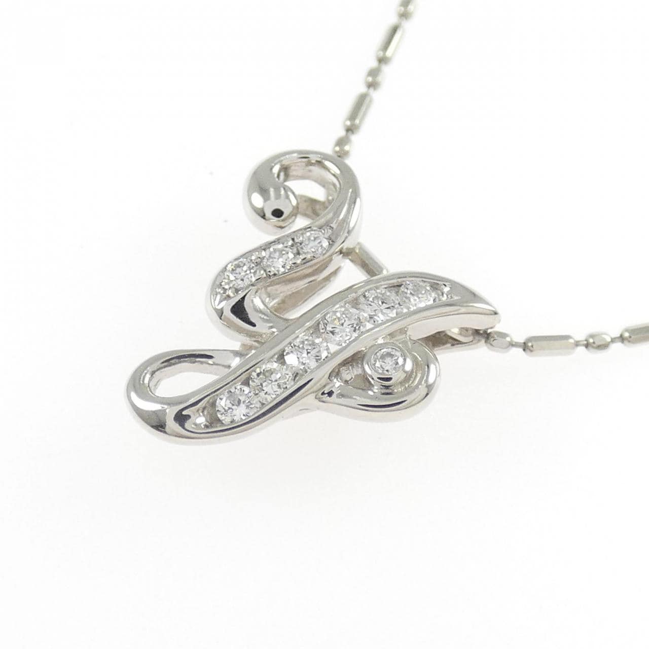 PT950/PT850 イニシャルY ダイヤモンド ネックレス 0.10CT