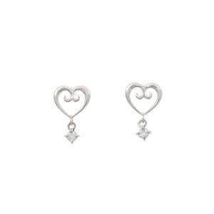 PT900 ハート ダイヤモンド ピアス 0.06CT