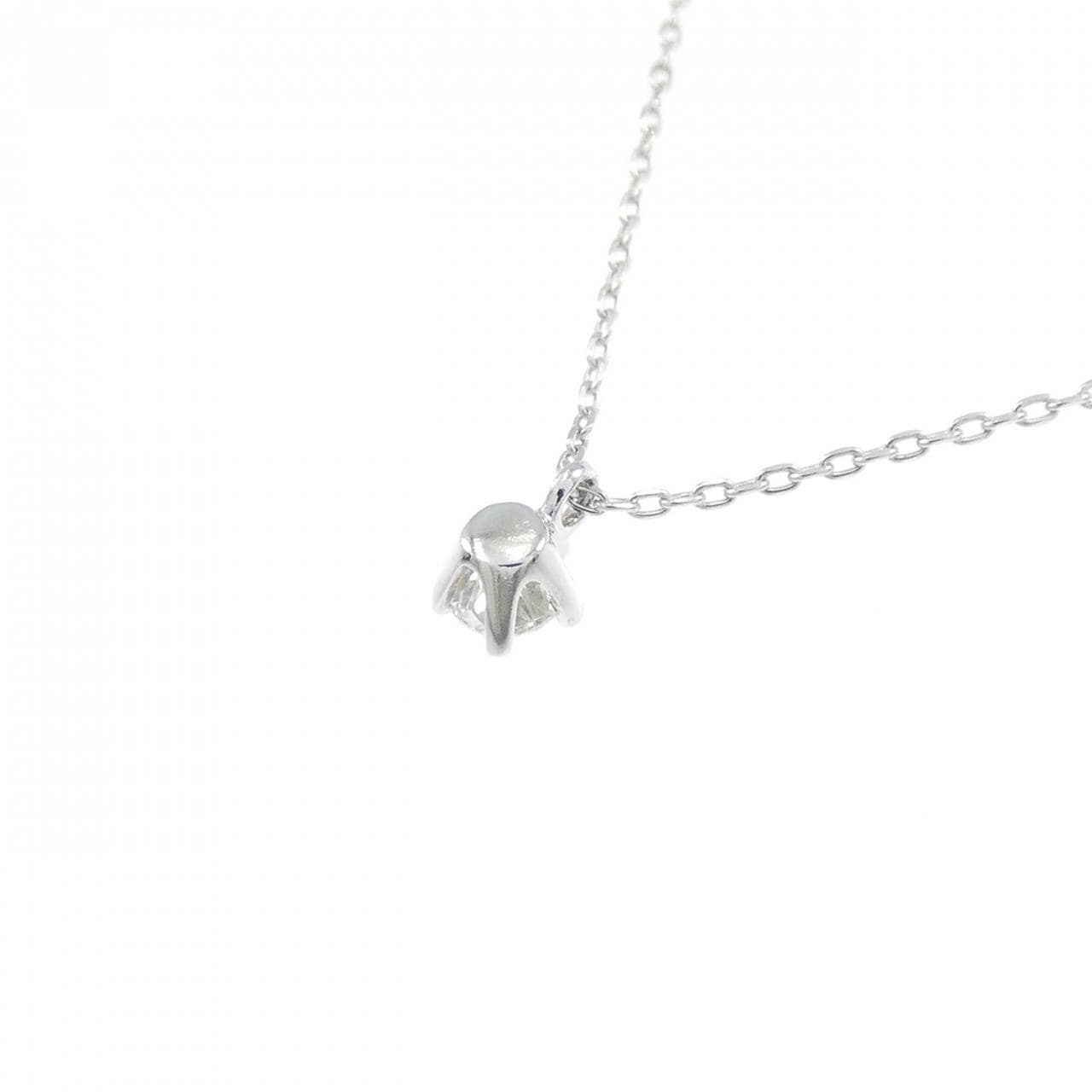 K18WG ソリティア ダイヤモンド ネックレス 0.081CT