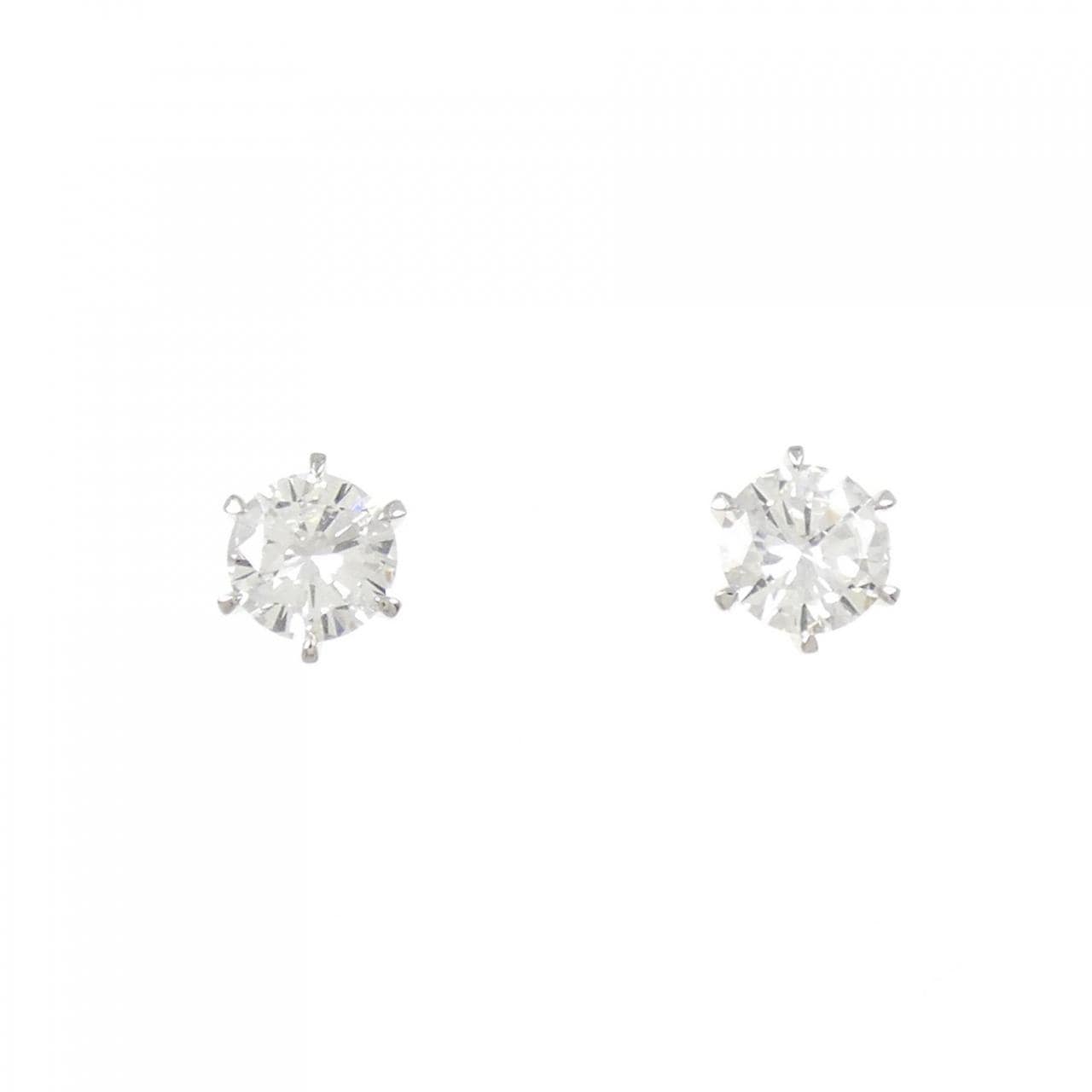 【リメイク】PT900/ST ダイヤモンド ピアス 0.724CT 0.748CT D-E VVS1-2 Good