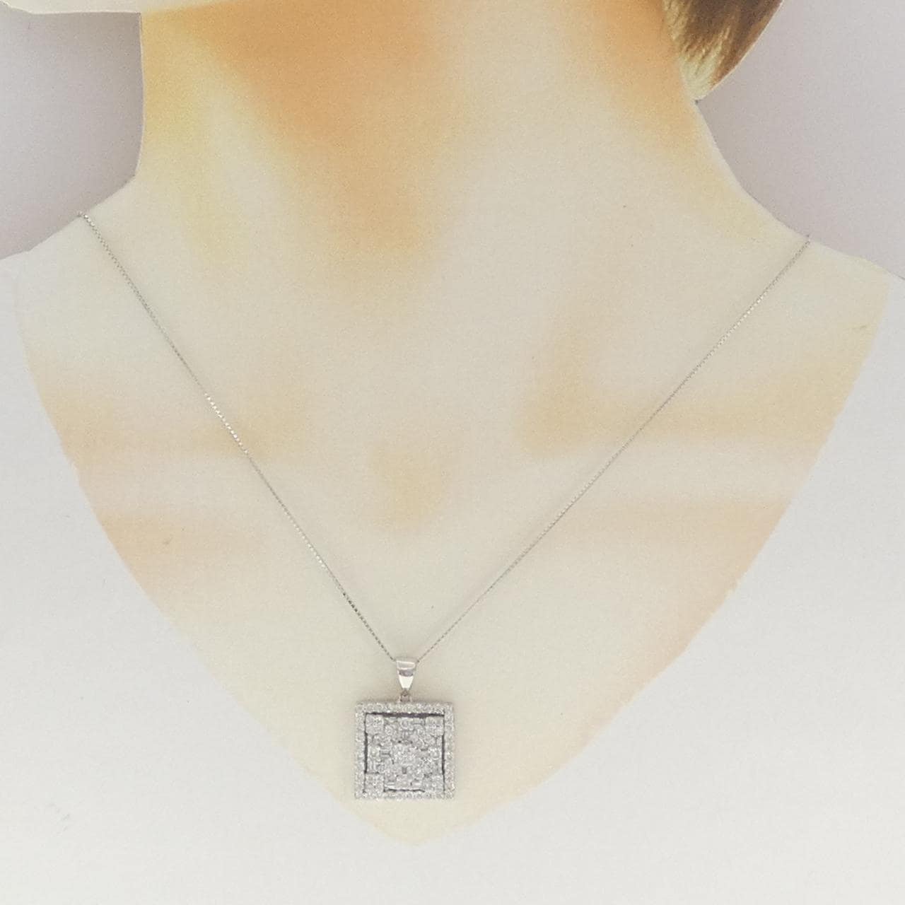 K18WG ダイヤモンド ネックレス 1.95CT