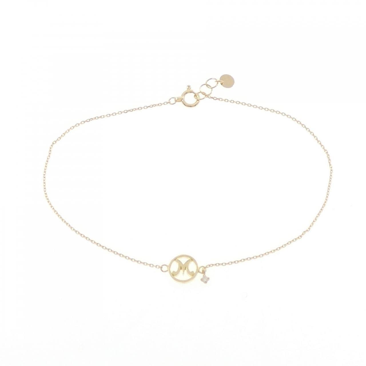 K18YG イニシャル ダイヤモンド ブレスレット