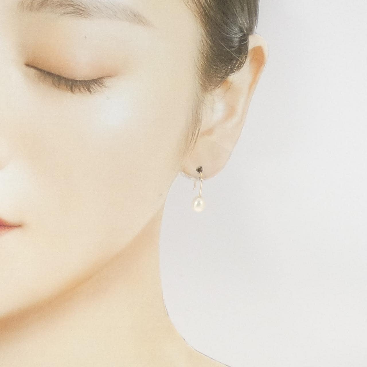 K18YG 淡水パール ピアス