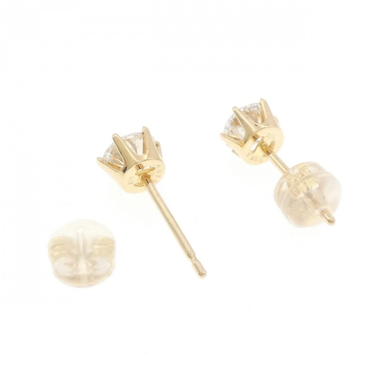 K18YG ソリティア ダイヤモンド ピアス 1.082CT