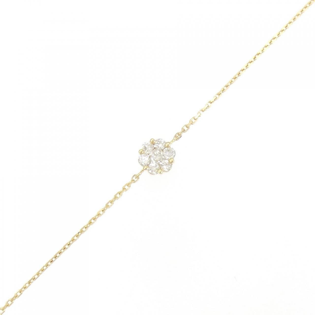 K18YG Flower Diamond Bracelet 0.20CT