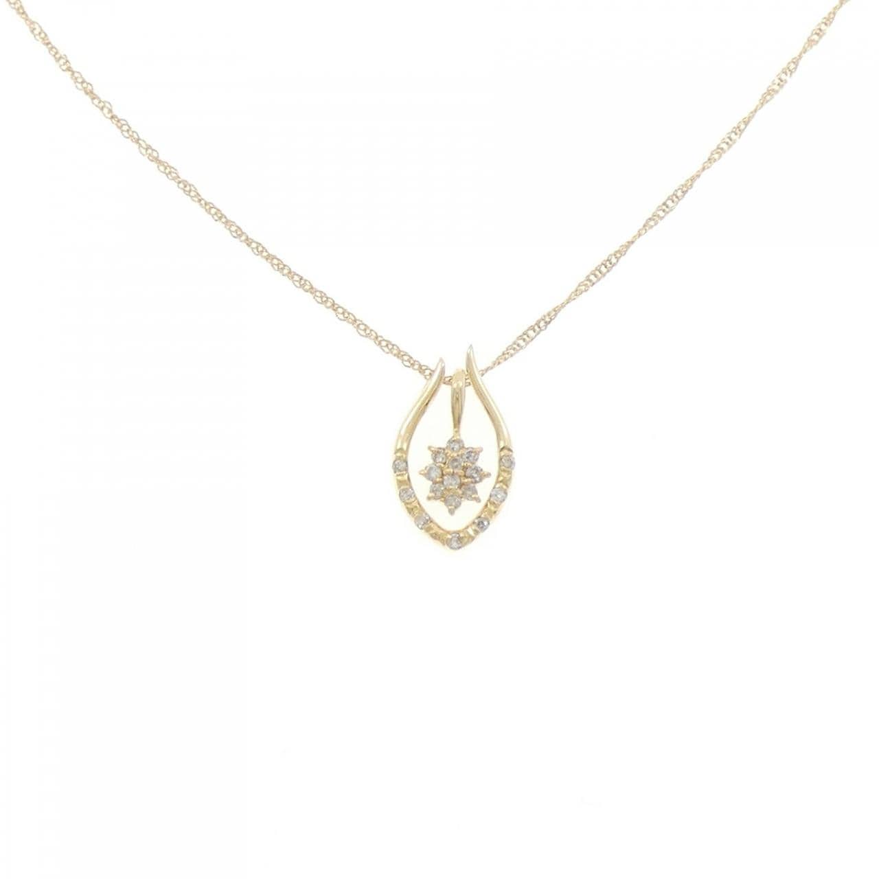 K18YG 2WAY ダイヤモンド ネックレス 0.12CT