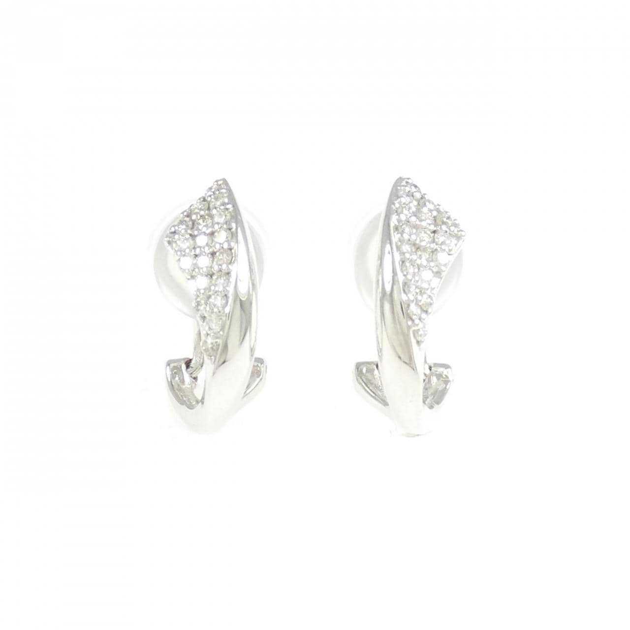 K18WG鑽石耳環/耳夹0.30CT