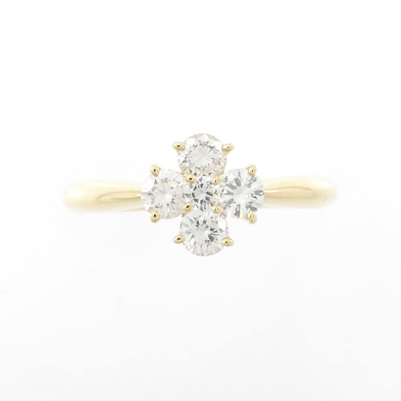K18YG フラワー ダイヤモンド リング 0.50CT