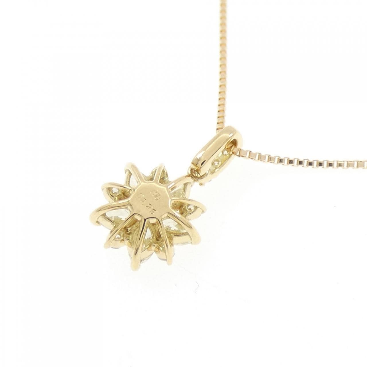 【新品】K18YG フラワー ダイヤモンド ネックレス 0.25CT