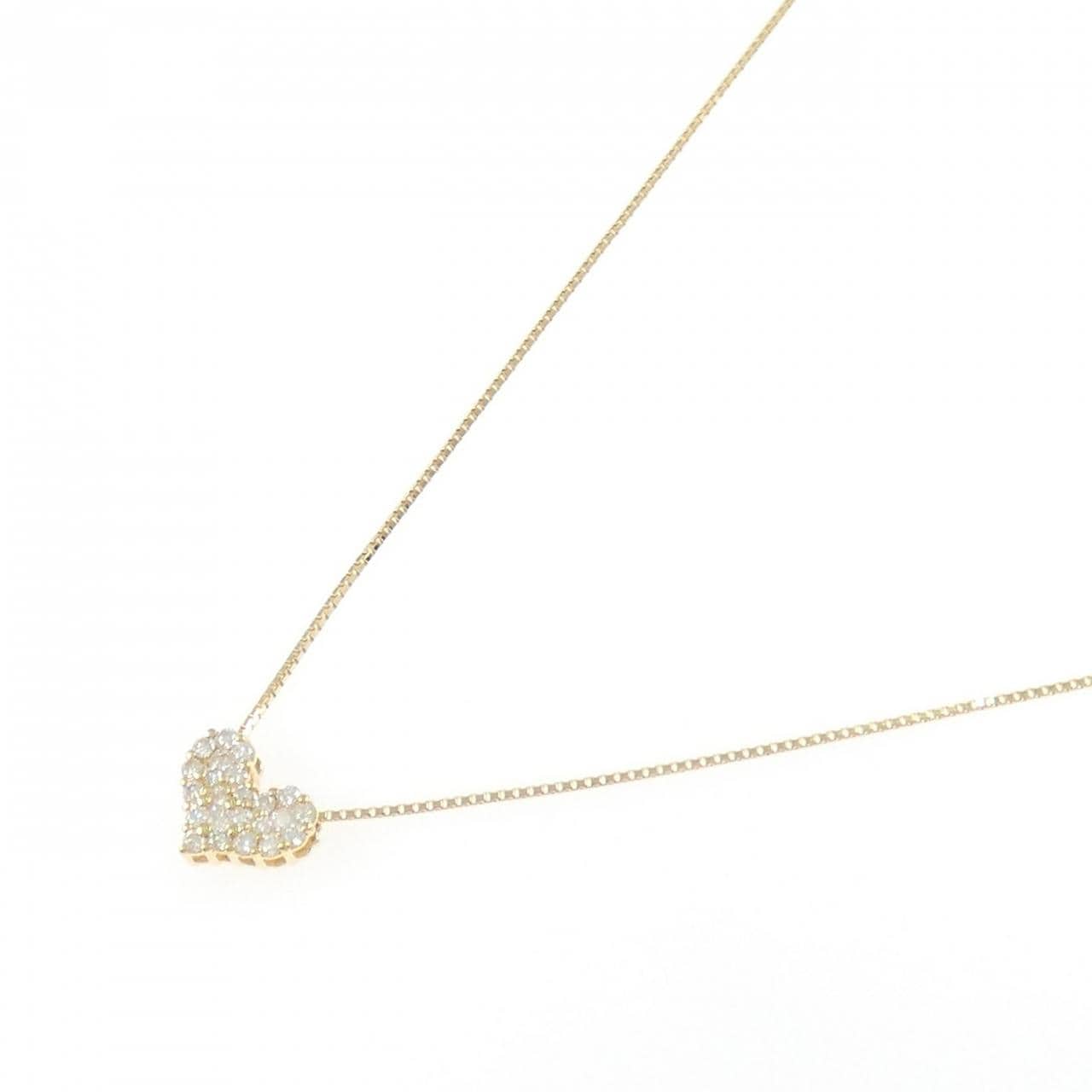 K18YG ハート ダイヤモンド ネックレス 0.25CT