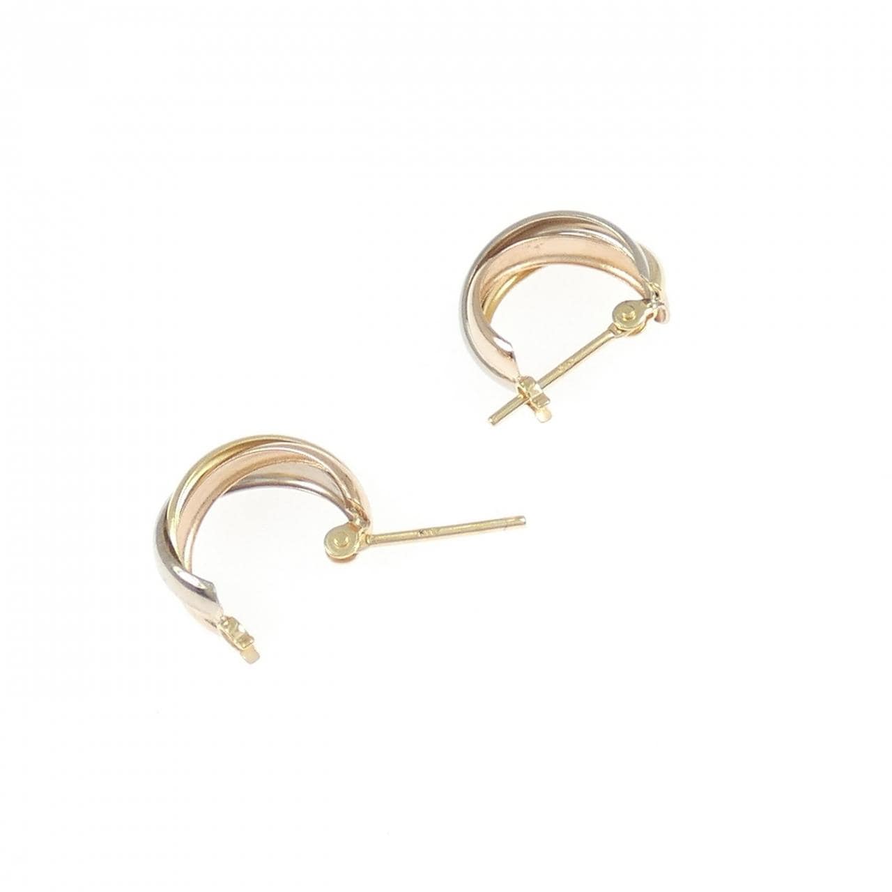 K18スリーカラー フープ ピアス