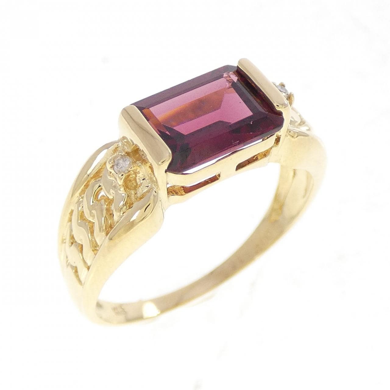 K18YG ガーネット リング 1.50CT