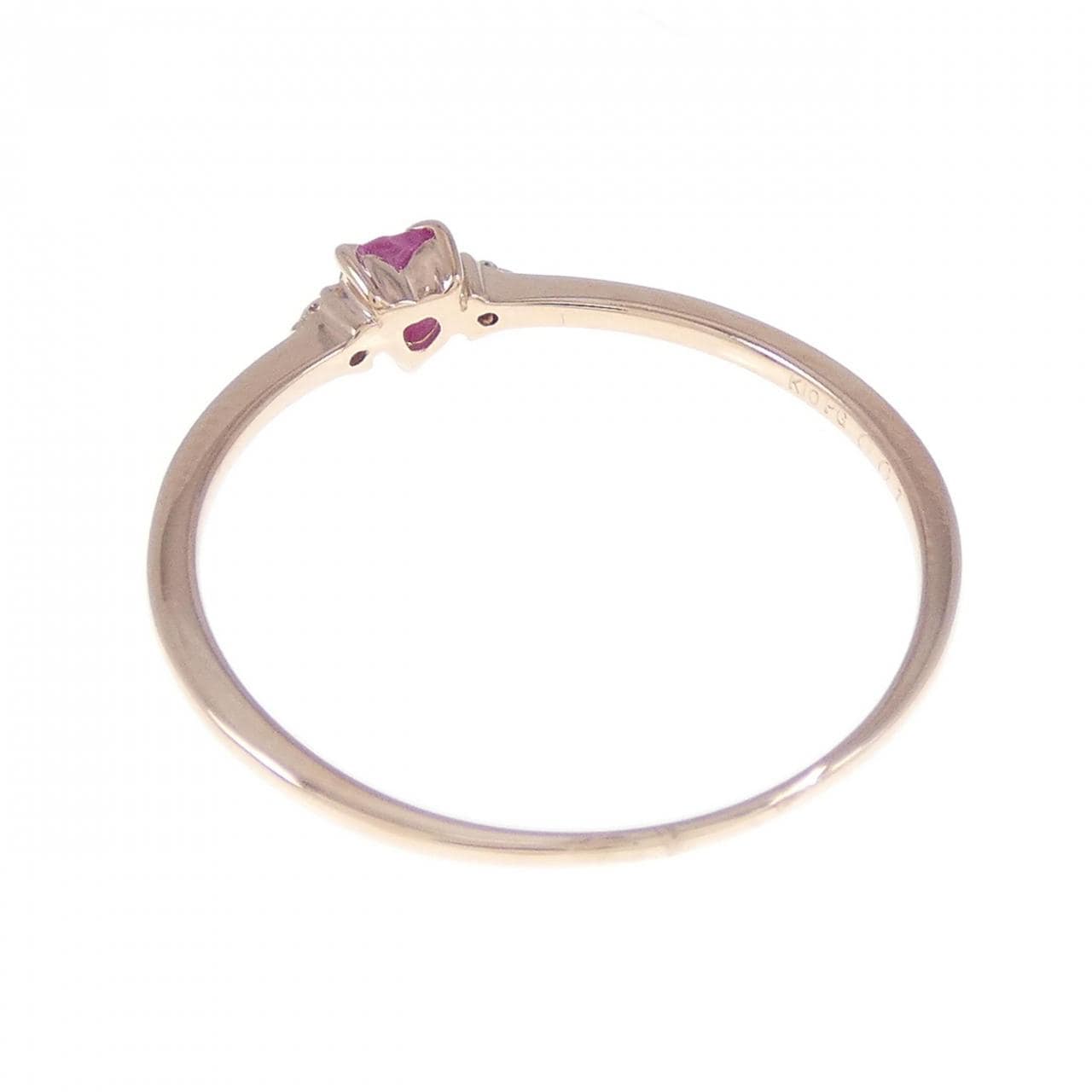 K10PG heart ruby ring