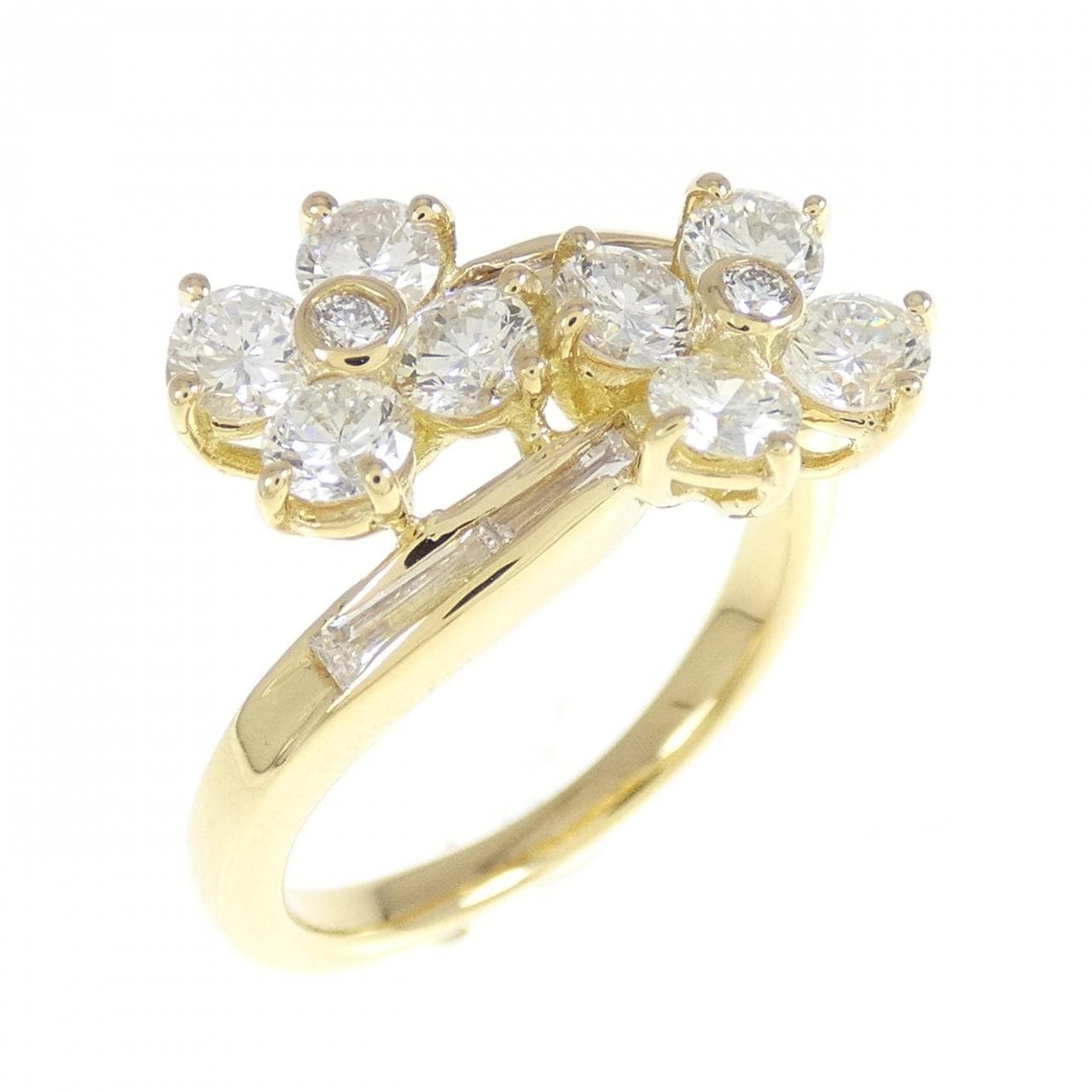 K18YG花朵鑽石戒指1.14CT