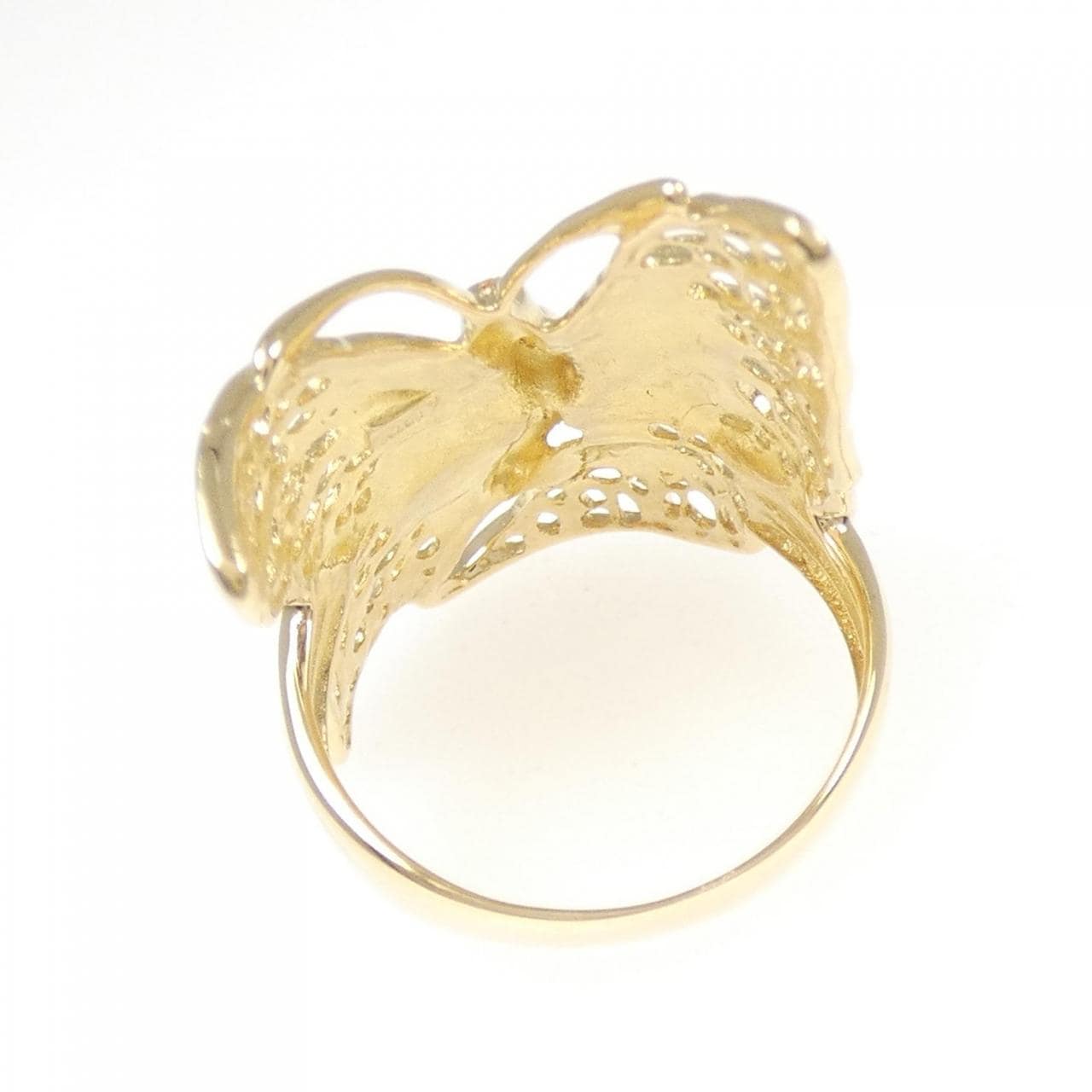 K18YG バタフライ ダイヤモンド リング 0.02CT