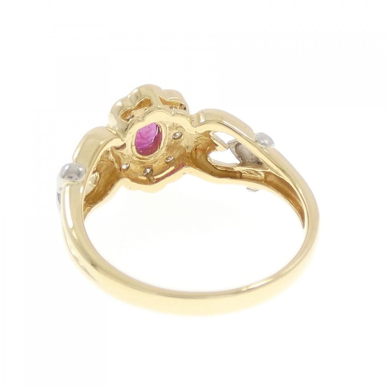 K18YG/PT900红宝石戒指