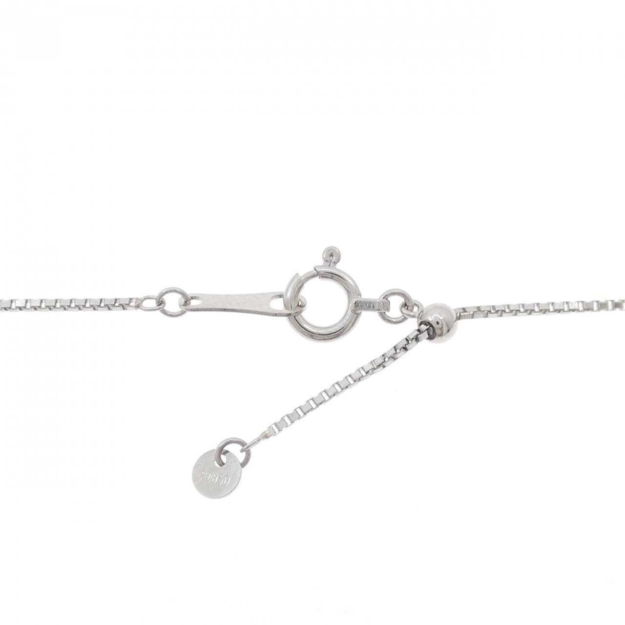 PT900/PT850 フラワー ピンクダイヤモンド ネックレス 0.12CT