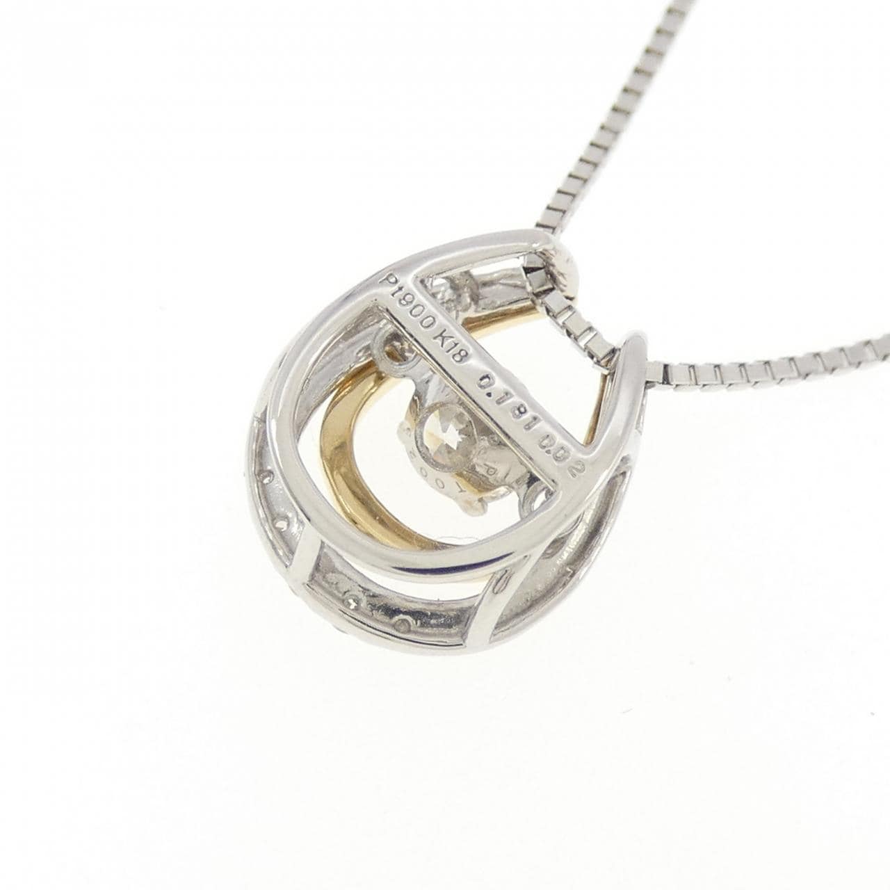 PT900/K18YG/PT850 ダイヤモンド ネックレス 0.181CT
