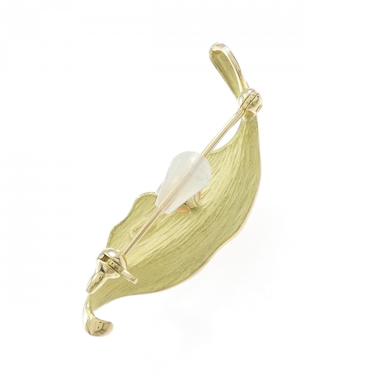 K18YG 淡水パール ブローチ