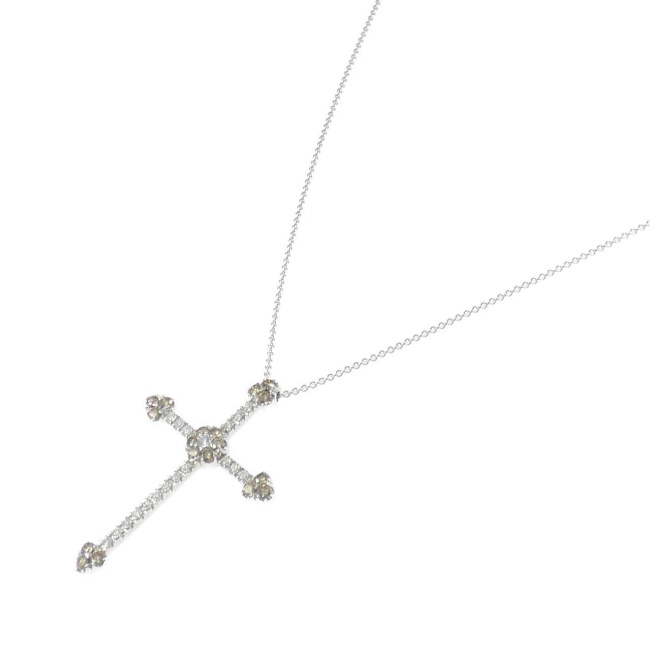 750WG/750PG クロス ダイヤモンド ネックレス