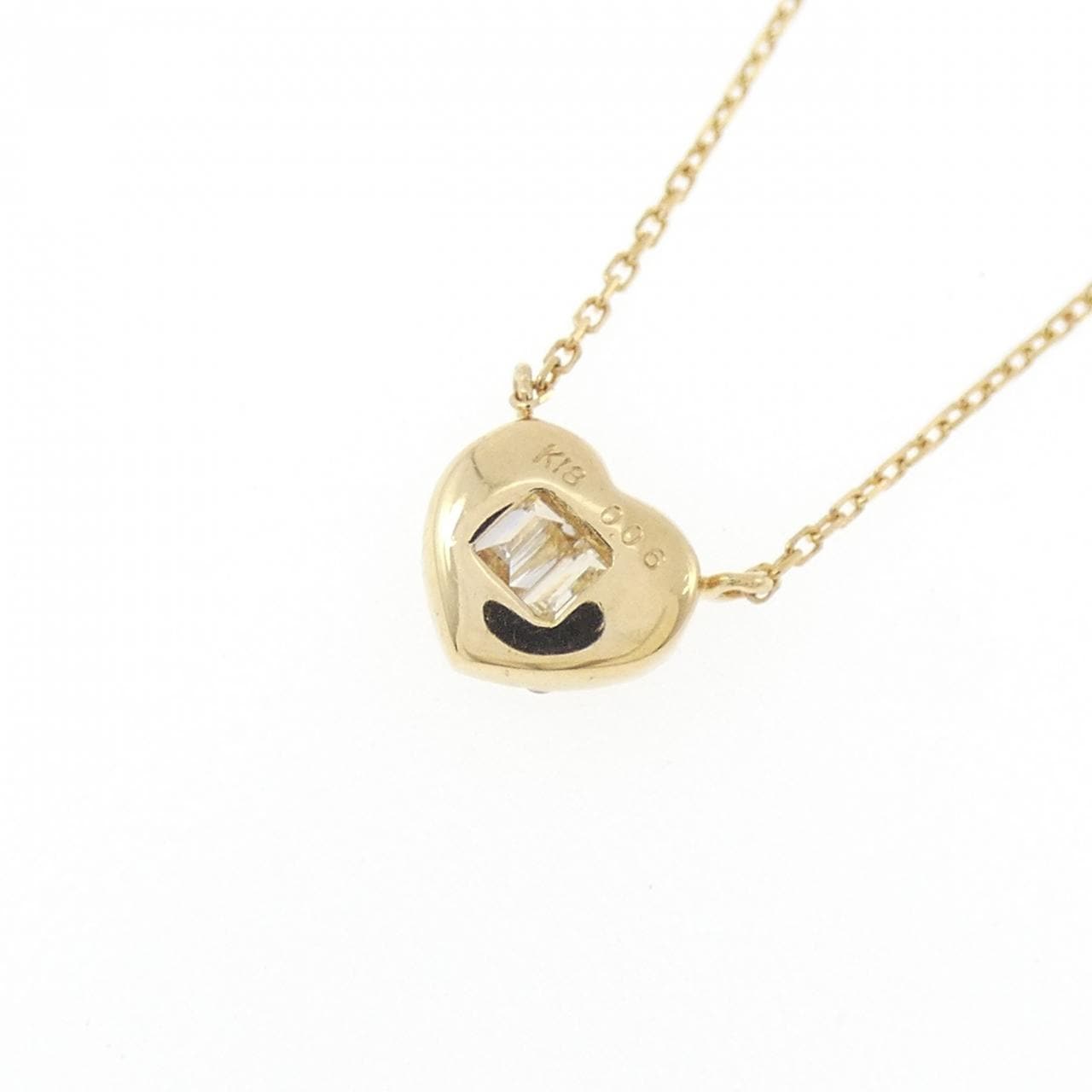 K18YG ハート ダイヤモンド ネックレス 0.06CT