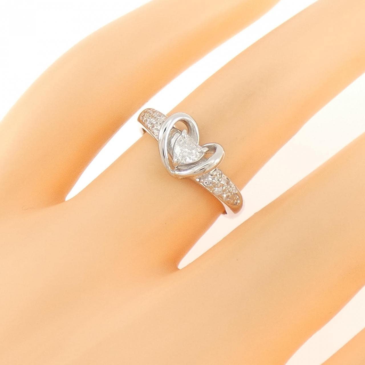 PT900 ハート ダイヤモンド リング 0.165CT