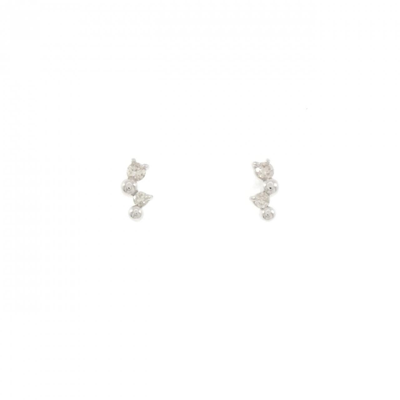 K18WG ダイヤモンド ピアス 0.1CT